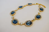 Navy Blue Halo Necklace - Large Oval