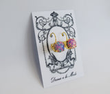 Opal Glass Earrings - Small Round