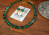 Emerald Green Collet Necklace - Medium Square