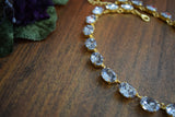 Grayish Purple Swarovski Crystal Necklace - Medium Oval