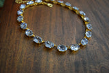 Grayish Purple Swarovski Crystal Necklace - Medium Oval