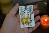 Golden Dangle Earrings - Large Teardrop