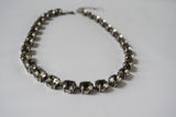 Grey Crystal Collet Necklace - Small oval