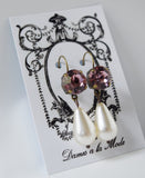 Light Purple Swarovski Crystal and Pearl Earrings