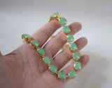 Green Opal Crystal Collet Necklace - Small Oval