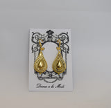 Golden Bead Earrings - Teardrop