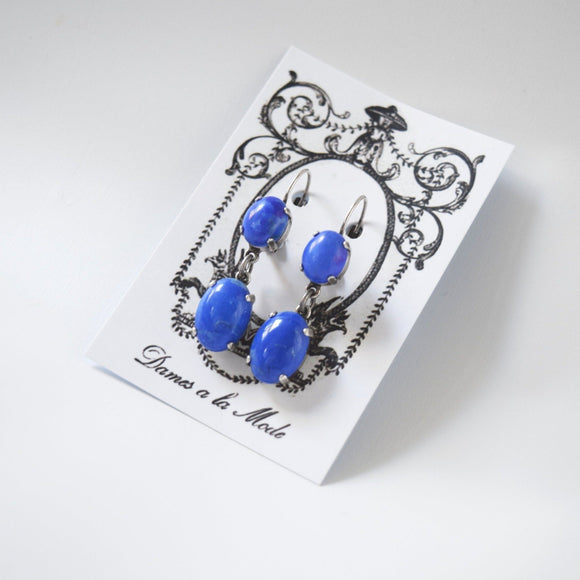 Faux Lapis Lazuli Dangles - 2 stone