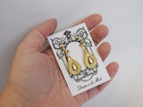 Golden Bead Earrings - Teardrop