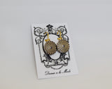 Golden Texture Round Earrings