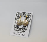 Golden Texture Round Earrings
