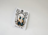 Navy Blue Crystal 2-stone earrings