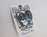 Hematite Cameo Earrings