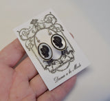 SALE! Black and White Cameo Earrings