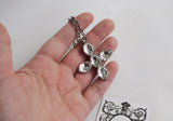Clear Crystal "Vauxhall Glass" Cross Pendant or Necklace