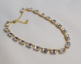 Clear Crystal Swarovski Collet Necklace - Medium Octagon