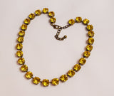 Deep Yellow Swarovski Crystal Collet Necklace - Small Round