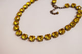 Deep Yellow Swarovski Crystal Collet Necklace - Small Round