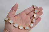 Opal Crystal Collet Necklace - Medium Octagon