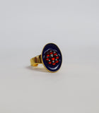 Faux "Enamel" ring with Red Flower
