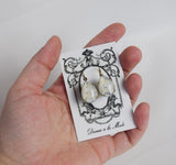 White Opal Crystal Earrings - Large Teardrop
