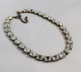 Clear Swarovski Crystal Collet Necklace - Small Octagon