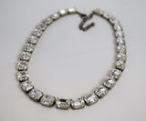 Clear Swarovski Crystal Collet Necklace - Small Octagon