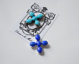 Small Lapis or Turquoise Cross Pendant