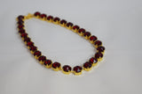 Garnet Red Crystal Necklace - Small Round - On Sale!