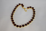 Garnet Red Crystal Necklace - Small Round - On Sale!