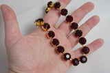 Garnet Red Crystal Necklace - Small Round - On Sale!