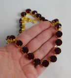 Garnet Red Crystal Necklace - Small Round - On Sale!