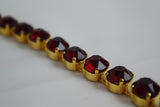 Garnet Red Crystal Necklace - Small Round - On Sale!