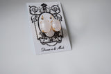Glass Moonstone Earrings - Pink Oval