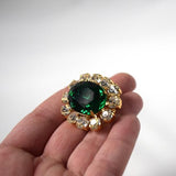 Emerald Green Crystal Cluster Brooch