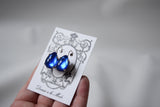 Mirror Back Sapphire Crystal Earrings