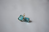 Aquamarine Crystal Earrings - Large Octagon