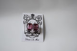 Amethyst Purple Crystal Earrings - Large Octagon Unfoiled