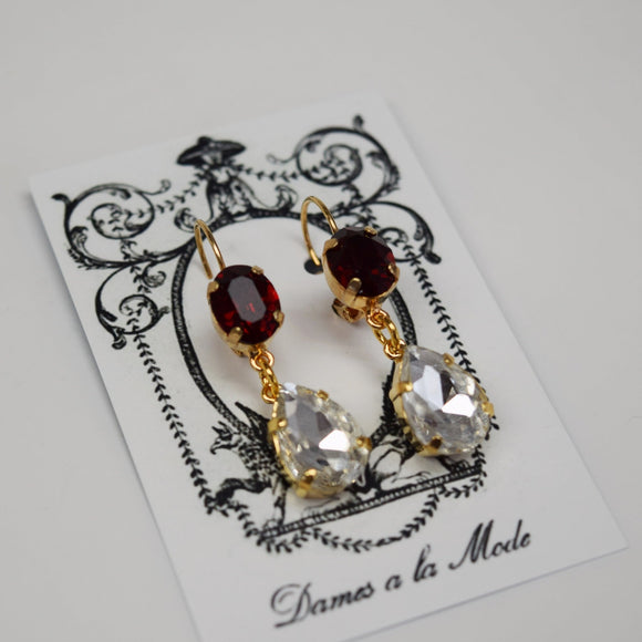 Elegant Swarovski Earrings With Crystal Royal Blue Stones - Amoliconcepts