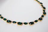 Green Crystal Halo Necklace - Emerald Riviere
