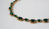 Green Crystal Halo Necklace - Emerald Riviere