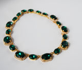Green Crystal Halo Necklace - Emerald Riviere