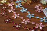 Floral Necklace - Swarovski Teardrop Stones