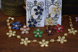 Floral Necklace - Czech Crystal Oval Stones