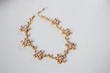 Pink Georgian Crystal Cluster Necklace - Pink Floral Necklace
