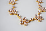 Pink Georgian Crystal Cluster Necklace - Pink Floral Necklace