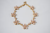 Pink Georgian Crystal Cluster Necklace - Pink Floral Necklace