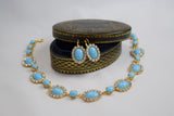 Turquoise Halo Necklace - Large Oval