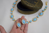 Turquoise Halo Necklace - Large Oval
