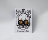 ON SALE! Warrior Intaglio Earrings - Black and Gold