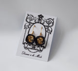 ON SALE! Warrior Intaglio Earrings - Black and Gold